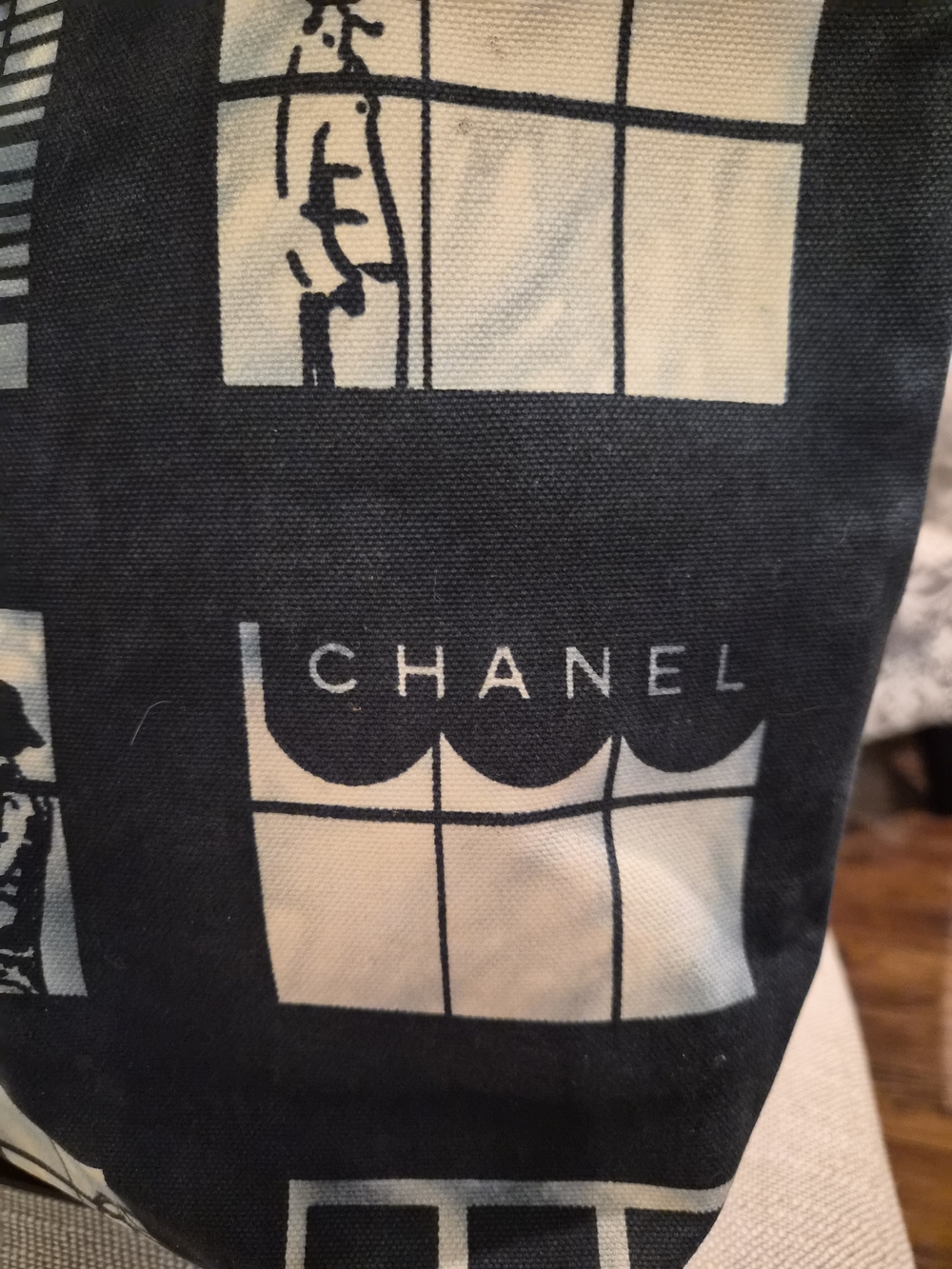Chanel Vintage 2004 Window Silhouette Canvas Tote Bag Graphic Paris Print - Picture 16 of 16